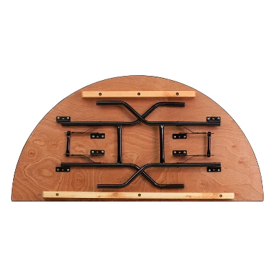 Flash Furniture 5-Foot Half-Round Wood Folding Banquet Table 7 Flash Furniture 5-Foot Half-Round Wood Folding Banquet Table - Image 7