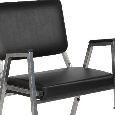 Flash Furniture HERCULES Series 1000 Lb. Rated Black Antimicrobial Vinyl Bariatric Medical Reception Arm Chair With 3/4 Panel Back 4 Flash Furniture HERCULES Series 1000 Lb. Rated Black Antimicrobial Vinyl Bariatric Medical Reception Arm Chair With 3/4 Panel Back - Image 4