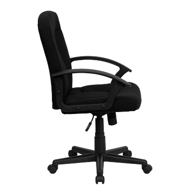 Mid-Back Black Fabric Executive Swivel Office Chair With Nylon Arms Black - Flash Furniture 1 Mid-Back Black Fabric Executive Swivel Office Chair With Nylon Arms Black - Flash Furniture
