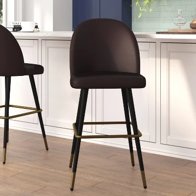 Flash Furniture Lyla Commercial Grade Modern Armless Barstools With Contoured Backrest, Steel Frame And Integrated Footrest - Set Of 2 1 Flash Furniture Lyla Commercial Grade Modern Armless Barstools With Contoured Backrest, Steel Frame And Integrated Footrest - Set Of 2