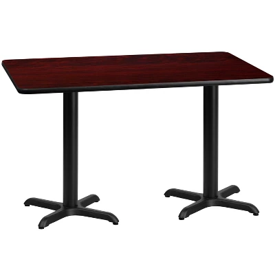 Flash Furniture 30'' X 60'' Rectangular Laminate Table Top With 22'' X 22'' Table Height Bases 6 Flash Furniture 30'' X 60'' Rectangular Laminate Table Top With 22'' X 22'' Table Height Bases - Image 6