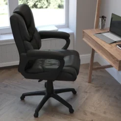 Flash Furniture Flash Fundamentals Big & Tall 400 Lb. Rated LeatherSoft Swivel Office Chair With Padded Arms 20 Flash Furniture Flash Fundamentals Big & Tall 400 Lb. Rated LeatherSoft Swivel Office Chair With Padded Arms -Flash Furniture GUEST cc407be4 b0ef 4752 b859 82b29a284dd4