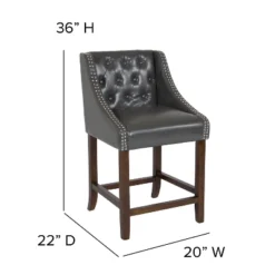 Flash Furniture Carmel Series 24" High Transitional Tufted Walnut Counter Height Stool With Accent Nail Trim 14 Flash Furniture Carmel Series 24" High Transitional Tufted Walnut Counter Height Stool With Accent Nail Trim -Flash Furniture GUEST cc51877d 9187 4bee 85d0 76309f0a418e