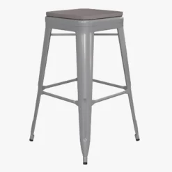 Flash Furniture Cierra Set Of 4 Commercial Grade 30" High Backless Metal Indoor Bar Height Stools With All-Weather Poly Resin Seats -Flash Furniture GUEST cc8d34e1 1ffc 494c 9f21 1b32bd7f6a3a