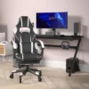 Flash Furniture X40 Gaming Chair Racing Computer Chair With Fully Reclining Back/Arms And Transparent Roller Wheels, Slide-Out Footrest