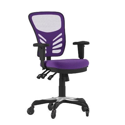Flash Furniture Nicholas Mid-Back Multifunction Executive Swivel Ergonomic Office Chair With Adjustable Arms And Transparent Roller Wheels 11 Flash Furniture Nicholas Mid-Back Multifunction Executive Swivel Ergonomic Office Chair With Adjustable Arms And Transparent Roller Wheels - Image 11