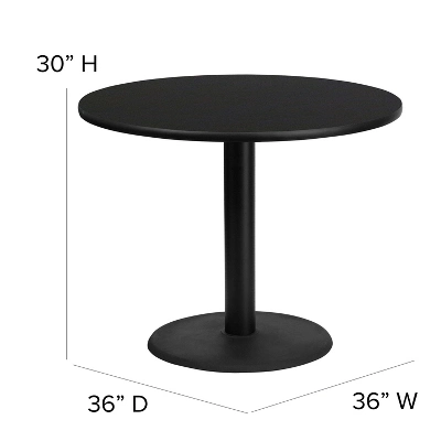 Flash Furniture 36'' Round Laminate Table Set With X-Base And 4 Trapezoidal Back Banquet Chairs 2 Flash Furniture 36'' Round Laminate Table Set With X-Base And 4 Trapezoidal Back Banquet Chairs - Image 2