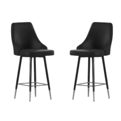 Flash Furniture Shelly Set Of 2 Commercial LeatherSoft Counter Height Bar Stools With Solid Black Metal Frames And Chrome Accented Feet And Footrests 21 Flash Furniture Shelly Set Of 2 Commercial LeatherSoft Counter Height Bar Stools With Solid Black Metal Frames And Chrome Accented Feet And Footrests -Flash Furniture GUEST cde7a8c6 0bf1 4d34 851d 161de97c8ac6