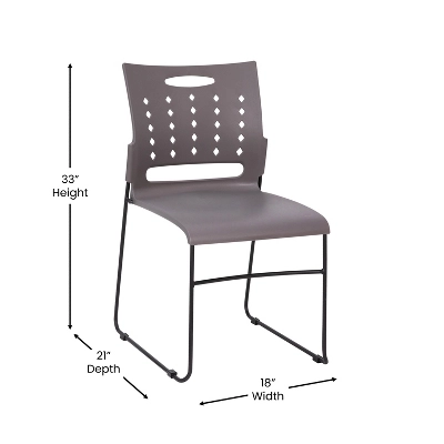 Flash Furniture 5 Pack HERCULES Series 881 Lb. Capacity Sled Base Stack Chair With Air-Vent Back 6 Flash Furniture 5 Pack HERCULES Series 881 Lb. Capacity Sled Base Stack Chair With Air-Vent Back - Image 6