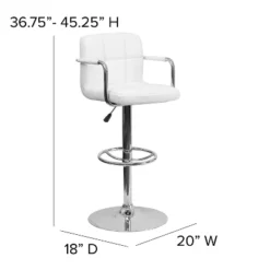 Flash Furniture Contemporary Quilted Vinyl Adjustable Height Barstool With Arms And Chrome Base 21 Flash Furniture Contemporary Quilted Vinyl Adjustable Height Barstool With Arms And Chrome Base -Flash Furniture GUEST ce90d23d c3bc 43c3 b43d 4f1f7de6c6fa