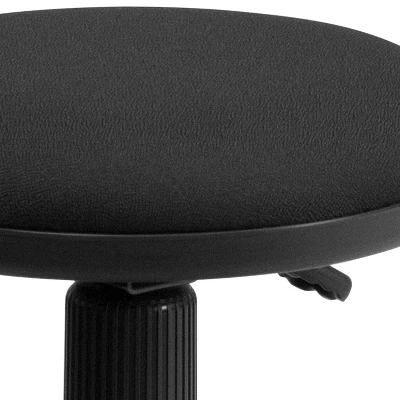 Flash Furniture Black Ergonomic Stool With Foot Ring 4 Flash Furniture Black Ergonomic Stool With Foot Ring - Image 4