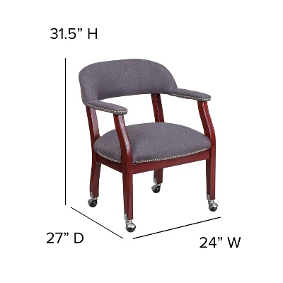 Flash Furniture Conference Chair With Accent Nail Trim And Casters 3 Flash Furniture Conference Chair With Accent Nail Trim And Casters - Image 3