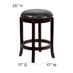 Flash Furniture 24'' High Backless Wood Counter Height Stool With LeatherSoft Swivel Seat 9 Flash Furniture 24'' High Backless Wood Counter Height Stool With LeatherSoft Swivel Seat -Flash Furniture GUEST d16fa711 921e 4dda a675 290362b49dab