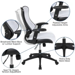 Flash Furniture High Back Designer Mesh Executive Swivel Ergonomic Office Chair With Adjustable Arms -Flash Furniture GUEST d295ee98 34eb 4d2b 9ac0 c227e1a0cd22
