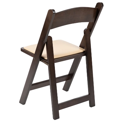 Flash Furniture HERCULES Series Chocolate Wood Folding Chair With Vinyl Padded Seat 9 Flash Furniture HERCULES Series Chocolate Wood Folding Chair With Vinyl Padded Seat - Image 9