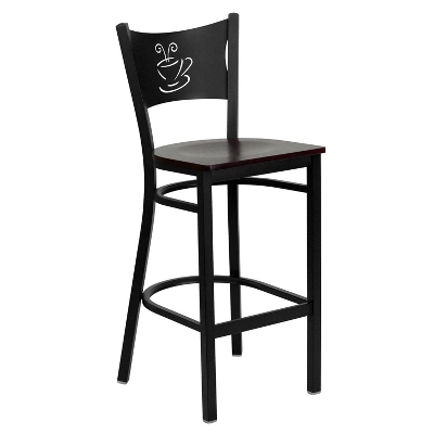 Flash Furniture Black Coffee Back Metal Restaurant Barstool 7 Flash Furniture Black Coffee Back Metal Restaurant Barstool - Image 7