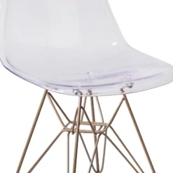 Flash Furniture Elon Series Ghost Chair With Gold Metal Base -Flash Furniture GUEST d43da26b 7378 46ea b5ce 3e0dfcb7d944