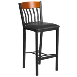 Flash Furniture Vertical Back Metal And Wood Restaurant Barstool With Vinyl Seat -Flash Furniture GUEST d4854a52 880e 4520 b20f 09660830e7a2