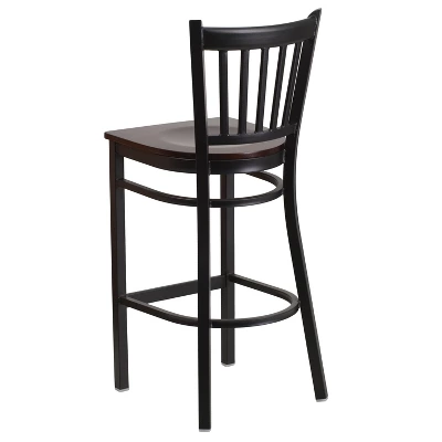 Flash Furniture Black Vertical Back Metal Restaurant Barstool 2 Flash Furniture Black Vertical Back Metal Restaurant Barstool - Image 2
