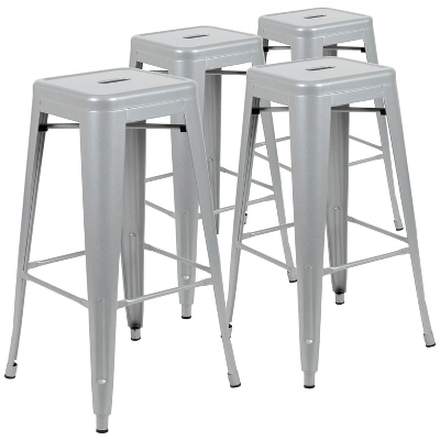 Flash Furniture 30" High Metal Indoor Bar Stool - Stackable Set Of 4 14 Flash Furniture 30" High Metal Indoor Bar Stool - Stackable Set Of 4 - Image 14