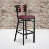 Flash Furniture Black Decorative Cutout Back Metal Restaurant Barstool