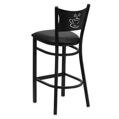 Flash Furniture Black Coffee Back Metal Restaurant Barstool 2 Flash Furniture Black Coffee Back Metal Restaurant Barstool - Image 2