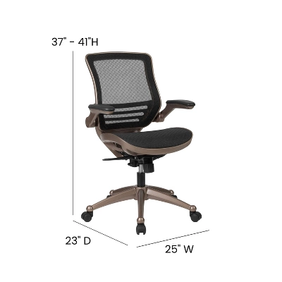 Flash Furniture Mid-Back Transparent Mesh Executive Swivel Office Chair With Flip-Up Arms 3 Flash Furniture Mid-Back Transparent Mesh Executive Swivel Office Chair With Flip-Up Arms - Image 3