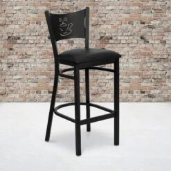 Flash Furniture Black Coffee Back Metal Restaurant Barstool