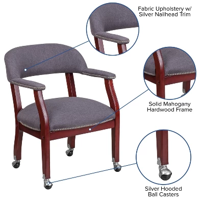 Flash Furniture Conference Chair With Accent Nail Trim And Casters 2 Flash Furniture Conference Chair With Accent Nail Trim And Casters - Image 2