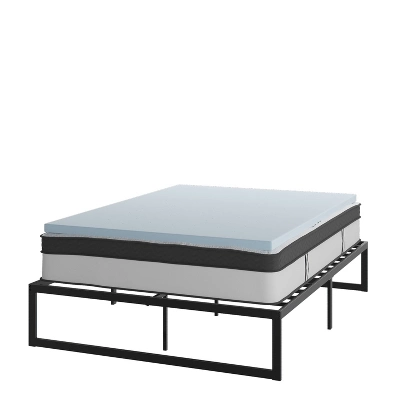 Flash Furniture 14 Inch Metal Platform Bed Frame With 12 Inch Pocket Spring Mattress In A Box And 2 Inch Cool Gel Memory Foam Topper 15 Flash Furniture 14 Inch Metal Platform Bed Frame With 12 Inch Pocket Spring Mattress In A Box And 2 Inch Cool Gel Memory Foam Topper - Image 15