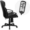 Massaging Executive Swivel Office Chair Black Leather- Flash Furniture