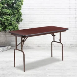 Flash Furniture 4-Foot Mahogany Melamine Laminate Folding Banquet Table
