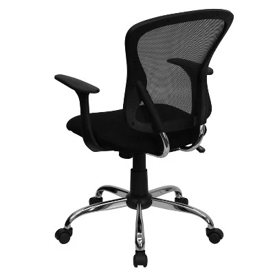 Swivel Task Chair Chrome Black Mesh - Flash Furniture 2 Swivel Task Chair Chrome Black Mesh - Flash Furniture - Image 2