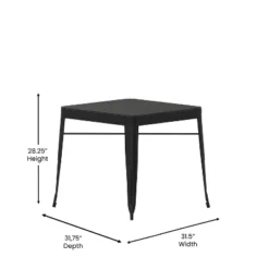 Flash Furniture Helvey 31.5" Square Commercial Grade Indoor/Outdoor Black Steel Patio Dining Table For 4 With Black Poly Resin Slatted Top -Flash Furniture GUEST db5be8f4 5b70 4dd0 b183 86e4e46fa520