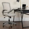 Flash Furniture Mid-Back Mesh Swivel Ergonomic Task Office Chair With Gray Frame And Flip-Up Arms