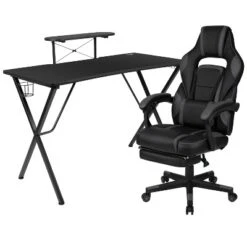 Flash Furniture Gaming Desk With Cup Holder/Headphone Hook/Monitor Stand & Reclining Back/Arms Gaming Chair With Footrest 22 Flash Furniture Gaming Desk With Cup Holder/Headphone Hook/Monitor Stand & Reclining Back/Arms Gaming Chair With Footrest -Flash Furniture GUEST dc2103ed 05b8 451b 9c6f 8ce0f059dfdf