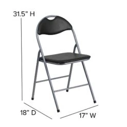 Flash Furniture 4 Pack HERCULES Series Black Vinyl Metal Folding Chair With Carrying Handle 14 Flash Furniture 4 Pack HERCULES Series Black Vinyl Metal Folding Chair With Carrying Handle -Flash Furniture GUEST dcefb1d5 476c 443a 9d15 42843559051b