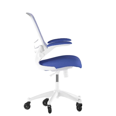 Flash Furniture Kelista Mid-Back Swivel Ergonomic Task Office Chair With Flip-Up Arms And Transparent Roller Wheels 6 Flash Furniture Kelista Mid-Back Swivel Ergonomic Task Office Chair With Flip-Up Arms And Transparent Roller Wheels - Image 6