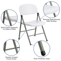 Flash Furniture HERCULES Series White Plastic Folding Chairs | Set Of 2 Lightweight Folding Chairs With Gray Frame 12 Flash Furniture HERCULES Series White Plastic Folding Chairs | Set Of 2 Lightweight Folding Chairs With Gray Frame -Flash Furniture GUEST dd4c808a faf9 439f 8980 9d4fea43f4aa