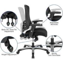 Flash Furniture High Back Black Mesh Multifunction Executive Swivel Ergonomic Office Chair With Molded Foam Seat And Adjustable Arms 10 Flash Furniture High Back Black Mesh Multifunction Executive Swivel Ergonomic Office Chair With Molded Foam Seat And Adjustable Arms -Flash Furniture GUEST df2c95da a3f0 48c4 beb3 4e4f1c40271f