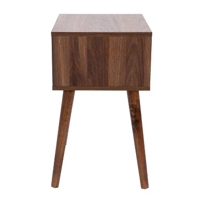 Flash Furniture Hatfield Mid-Century Modern One Drawer Wood Nightstand, Side Accent Or End Table With Soft Close Storage Drawer, Dark Walnut 7 Flash Furniture Hatfield Mid-Century Modern One Drawer Wood Nightstand, Side Accent Or End Table With Soft Close Storage Drawer, Dark Walnut - Image 7