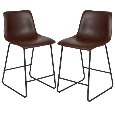 Flash Furniture 24 Inch Commercial Grade LeatherSoft Counter Height Barstools, Set Of 2 13 Flash Furniture 24 Inch Commercial Grade LeatherSoft Counter Height Barstools, Set Of 2 - Image 13