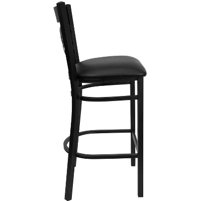 Flash Furniture Black ''X'' Back Metal Restaurant Barstool 7 Flash Furniture Black ''X'' Back Metal Restaurant Barstool - Image 7