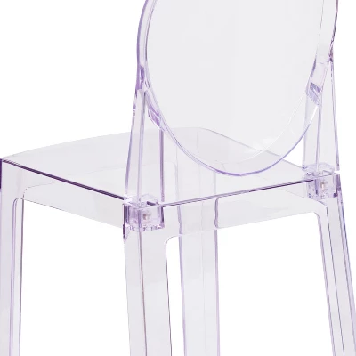 Flash Furniture Ghost Chair With Oval Back In Transparent Crystal 4 Flash Furniture Ghost Chair With Oval Back In Transparent Crystal - Image 4