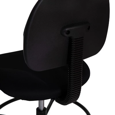 Flash Furniture Black Fabric Drafting Chair (Cylinders: 22.5''-27''H Or 26''-30.5''H) 5 Flash Furniture Black Fabric Drafting Chair (Cylinders: 22.5''-27''H Or 26''-30.5''H) - Image 5