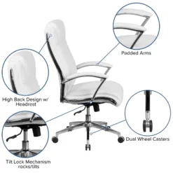 Flash Furniture High Back Designer Smooth Upholstered Executive Swivel Office Chair With Chrome Base And Arms -Flash Furniture GUEST e1c882be 7da7 4ffd 9c41 9937dab22829