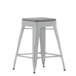 Flash Furniture Cierra Set Of 4 Commercial Grade 24" High Backless Metal Indoor Counter Height Stools With All-Weather Poly Resin Seats 29 Flash Furniture Cierra Set Of 4 Commercial Grade 24" High Backless Metal Indoor Counter Height Stools With All-Weather Poly Resin Seats -Flash Furniture GUEST e1d6aff7 6221 46db bf03 60743bb78584