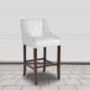 Flash Furniture Carmel Series 30" High Transitional Tufted Walnut Barstool With Accent Nail Trim