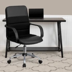 Swivel Task Chair Black Leather/Mesh - Flash Furniture 16 Swivel Task Chair Black Leather/Mesh - Flash Furniture -Flash Furniture GUEST e1ecb7ec 5ad7 4287 9b72 5b50b412d5ca