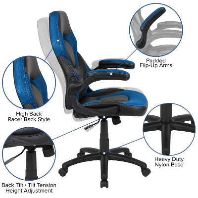 Flash Furniture Gaming Desk And Racing Chair Set With Cup Holder And Headphone Hook 2 Flash Furniture Gaming Desk And Racing Chair Set With Cup Holder And Headphone Hook - Image 2